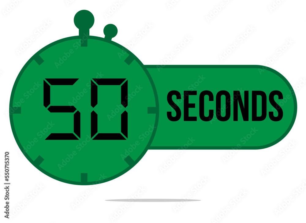 Vecteur Stock 50 Seconds timer clock. Digital timer with 50 sec icon