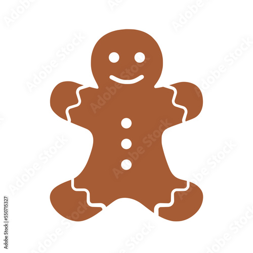 Gingerbread man. Cartoon. Vector illustration. Isolated on white background