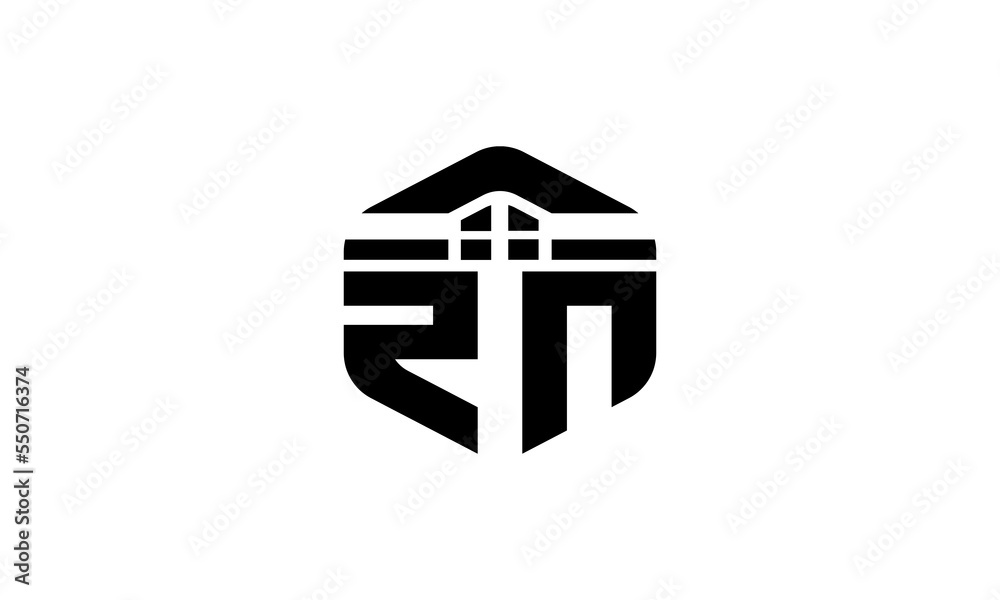 Initial ZN letter with real estate logo design. ZN real estate, house ...