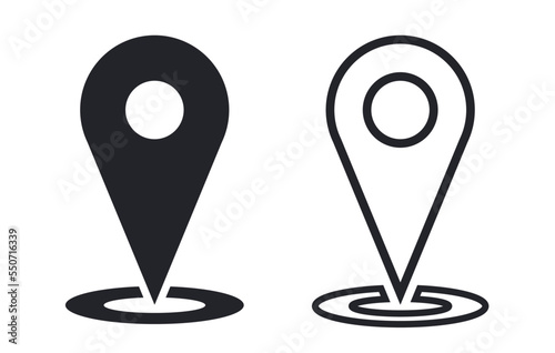 Map position marker vector icon