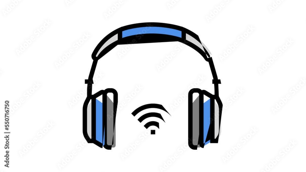 wireless headphones color icon animation