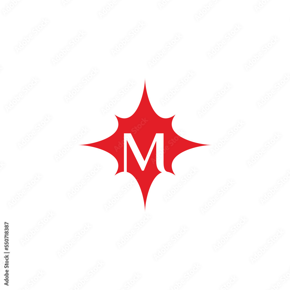 letter m shine explosion symbol lgoo vector letter m shine explosion symbol lgoo vector