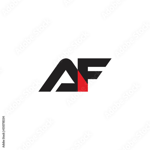 letter af linked colorful simple logo vector