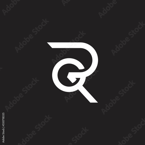 letter gr linked geometric line logo vector