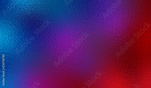 Blue red color background. Bright gradient with foil effect. Neon texture. Abstract fantasy surface. Сolorful backdrop for design banner, template, prints. Metallic wallpaper. Vector illustration