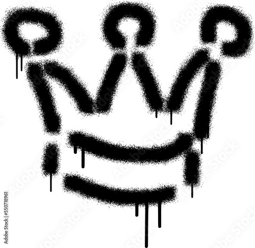 graffiti spray crown icon with black spray paint 