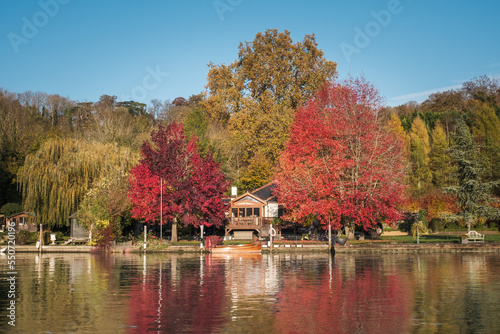 Autumn day in River Thames in Henley-on-Thames, United Kingdom, Europe, daytime, outdoor