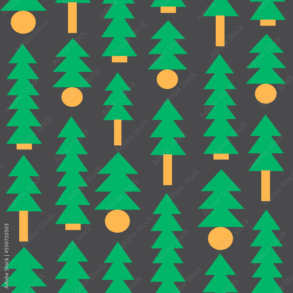 Obraz premium seamless pattern with Christmas vector trees from simple shapes