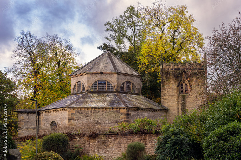 St Martin's church and its octogonal nave in autumn, Stoney Middleton, Peak District, England St Martin's church and its octogonal nave in autumn, Stoney Middleton, Peak District, England