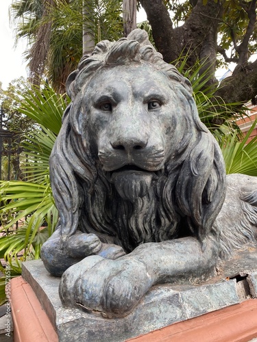 National Historical Museum in Buenos Aires, Argentina, building of the museum, lion statue 