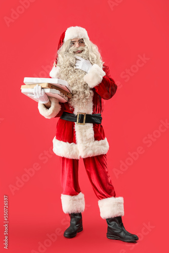 Thoughtful Santa Claus hold...