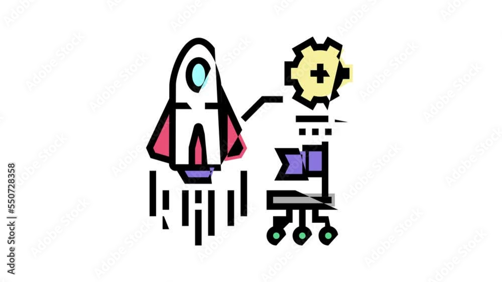 launch startup color icon animation launch startup color icon animation