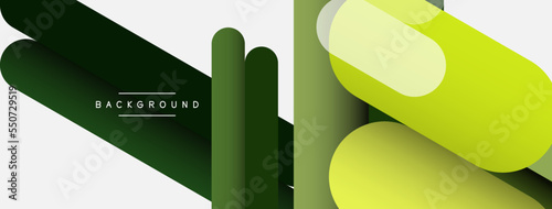Overlapping round shapes and lines background. Vector illustration for wallpaper banner background or landing page