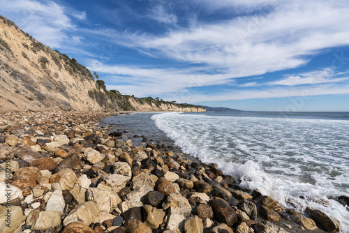 Remote Dume Cove beach in M...