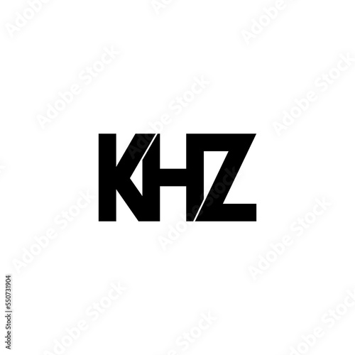 khz letter initial monogram logo design