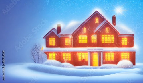 house in the snow