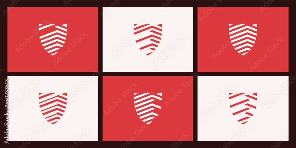 set of shield logo design with abstract concept set of shield logo design with abstract concept