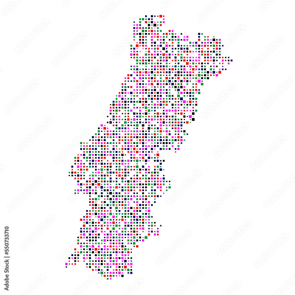 Fototapeta premium Portugal Silhouette Pixelated pattern illustration