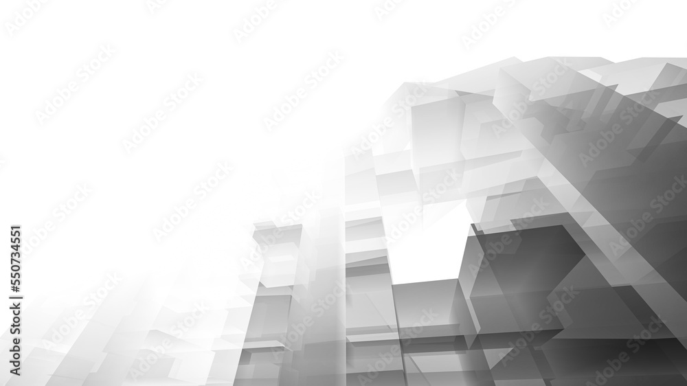 Abstract black and white architectural rendering 3d illustration Abstract black and white architectural rendering 3d illustration