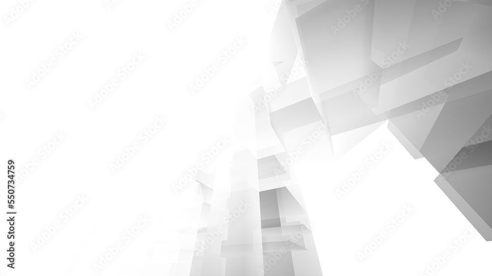 Fototapeta premium Abstract black and white architectural rendering 3d illustration