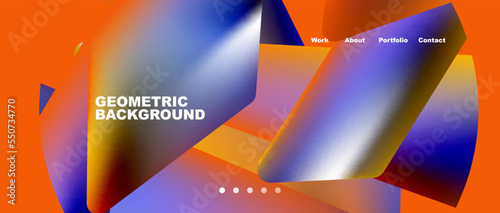 Landing page background template. Abstract geometric shapes composition. Vector illustration for wallpaper, banner, background