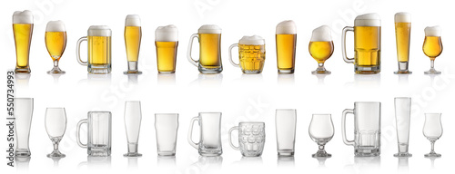 Foto Collection of different beer isolated
