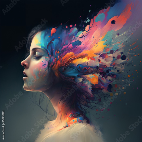 portrait of a woman with a synesthesia photo