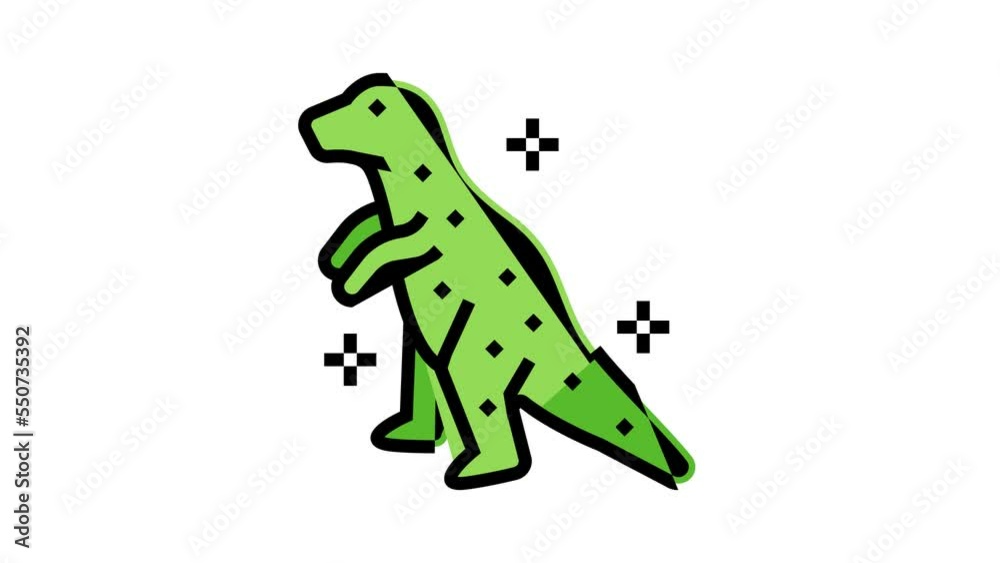 dinosaur jelly candy gummy color icon animation