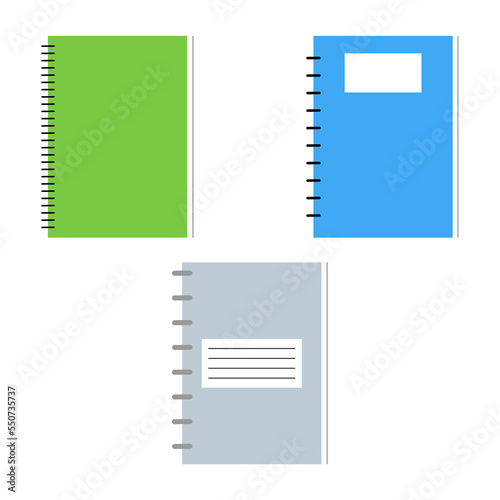 colored notebooks. Vector illustration. stock image. 