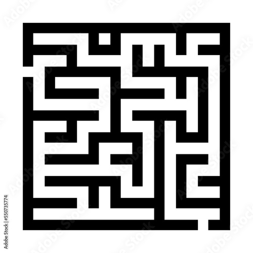 square maze. Education concept. Geometric pattern. Logo template. Vector illustration. stock image. 