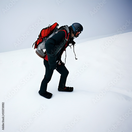 Man climbing the mountain, hiking, mountaineering, mountain equipment,