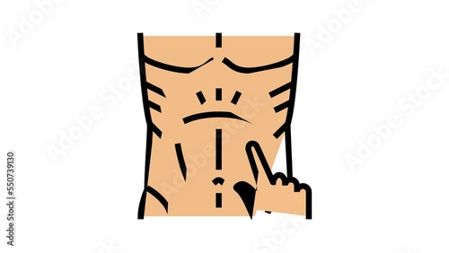 abdominal reflexes color icon animation photo