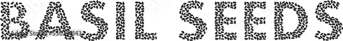 basil seeds letter, natural design, super food letters, wheat letters