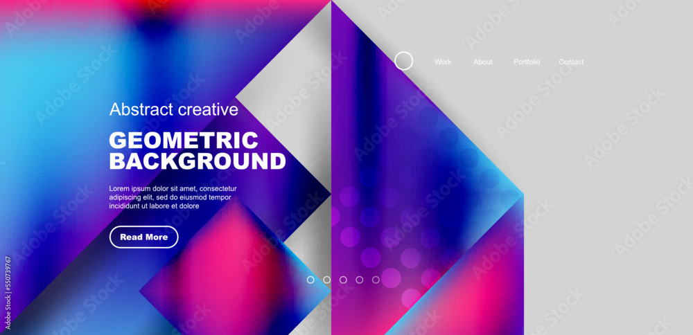 Geometric elements - squares and triangles composition background.