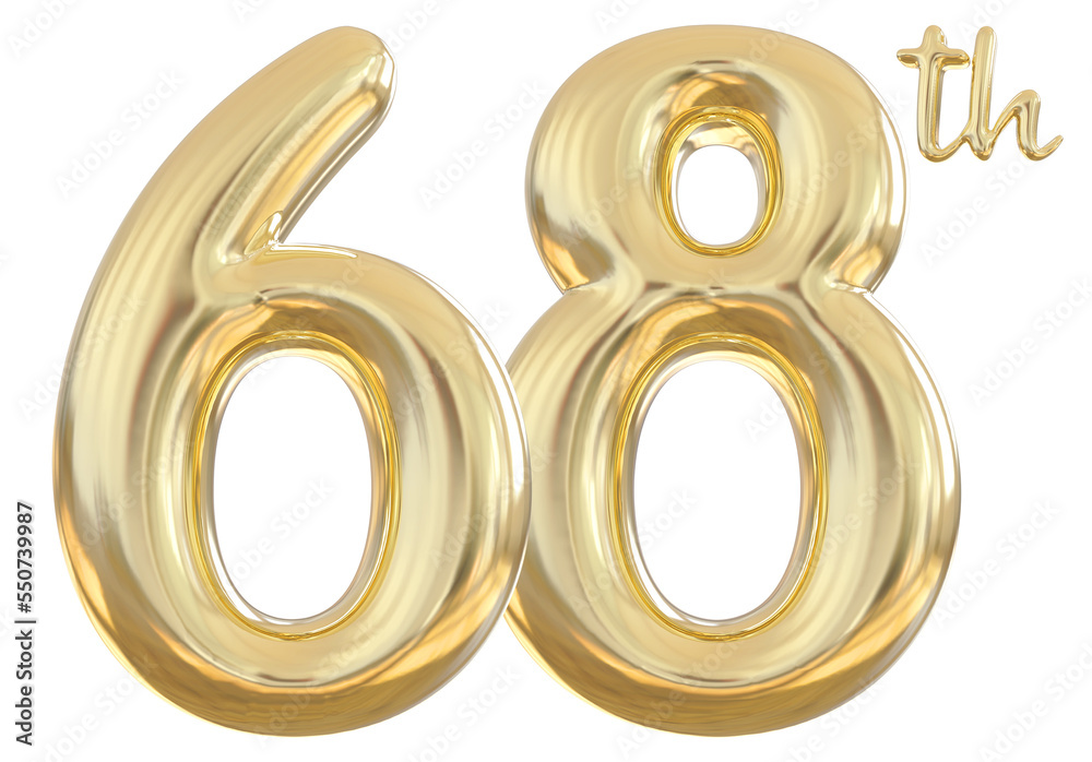 68th anniversary numbers gold celebrate number 68th anniversary numbers gold celebrate number