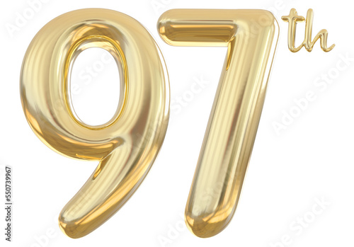 97th anniversary numbers gold celebrate number