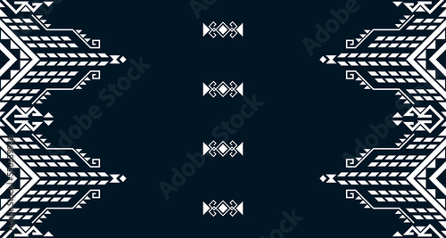 Geometric Seamless Ethnic Pattern in black and white color.design for background. Aztec Pattern illustration template element EP.17