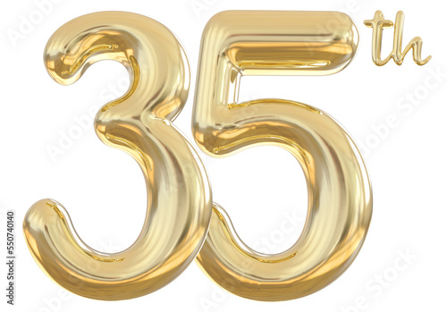 35th anniversary numbers gold celebrate number