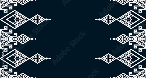 Geometric Seamless Ethnic Pattern in black and white color.design for background. Aztec Pattern illustration template element EP.30