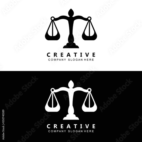 Law Logo, Scales Justice Vector, Design For Pawnshop Brands, Law, Attorney, Financial Institutions