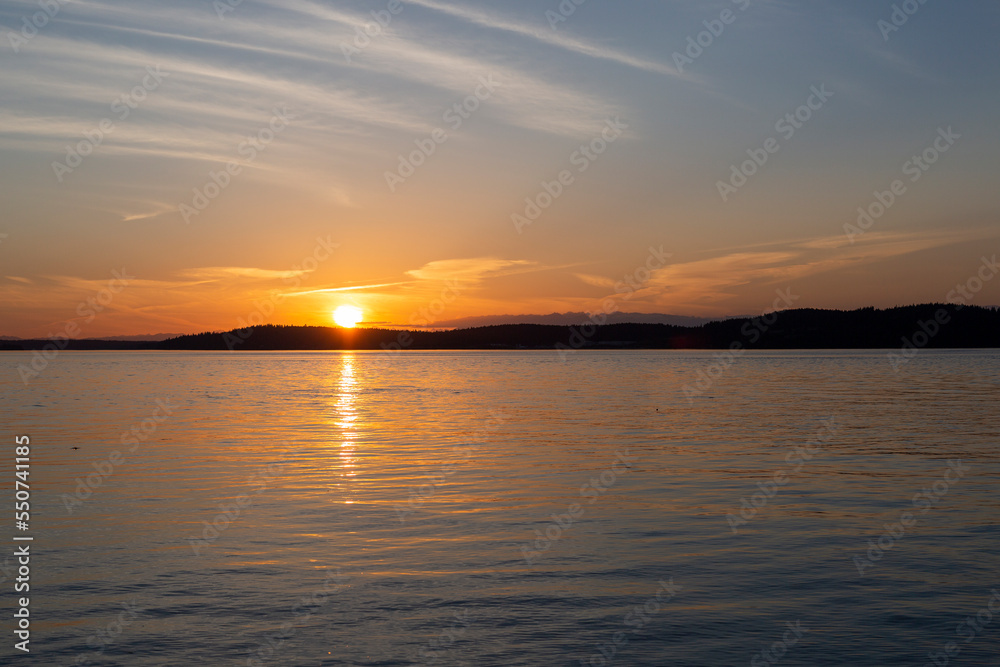 beautiful sunset on the bay