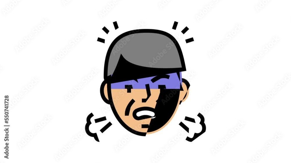 angry man color icon animation angry man color icon animation