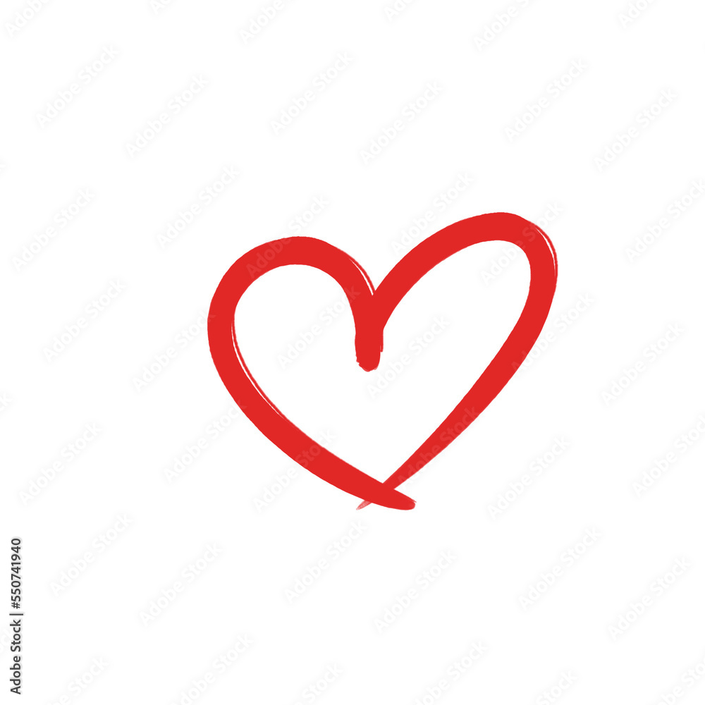 Love, red heart isolated on white