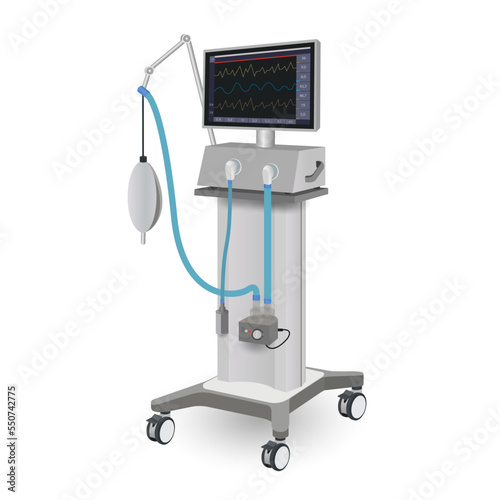 Intensive care ventilator for emergency medical care. Resuscitation of patients
