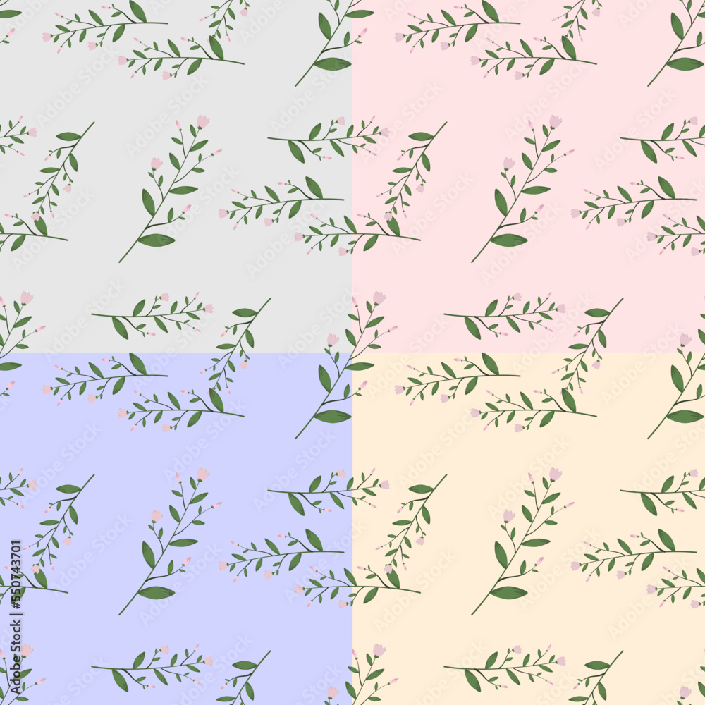 Seamless pattern with flowers and leaf. Seamless pattern with flowers and leaf.