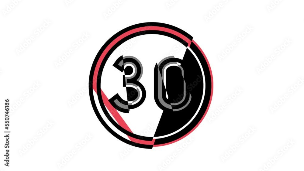 speed limit road sign color icon animation speed limit road sign color icon animation