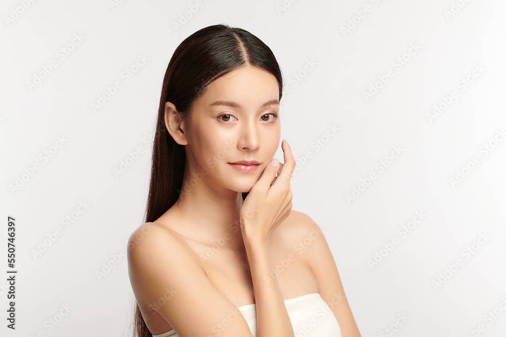 Beautiful young asian woman with clean fresh skin on white background, Face care, Facial treatment, Cosmetology, beauty and spa, Asian women portrait. Beautiful young asian woman with clean fresh skin on white background, Face care, Facial treatment, Cosmetology, beauty and spa, Asian women portrait.
