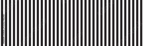 Black vertical stripes on white background. Straight lines pattern for backdrop and wallpaper template. Realistic lines with repeat stripes texture. Simple geometric background, vector illustration