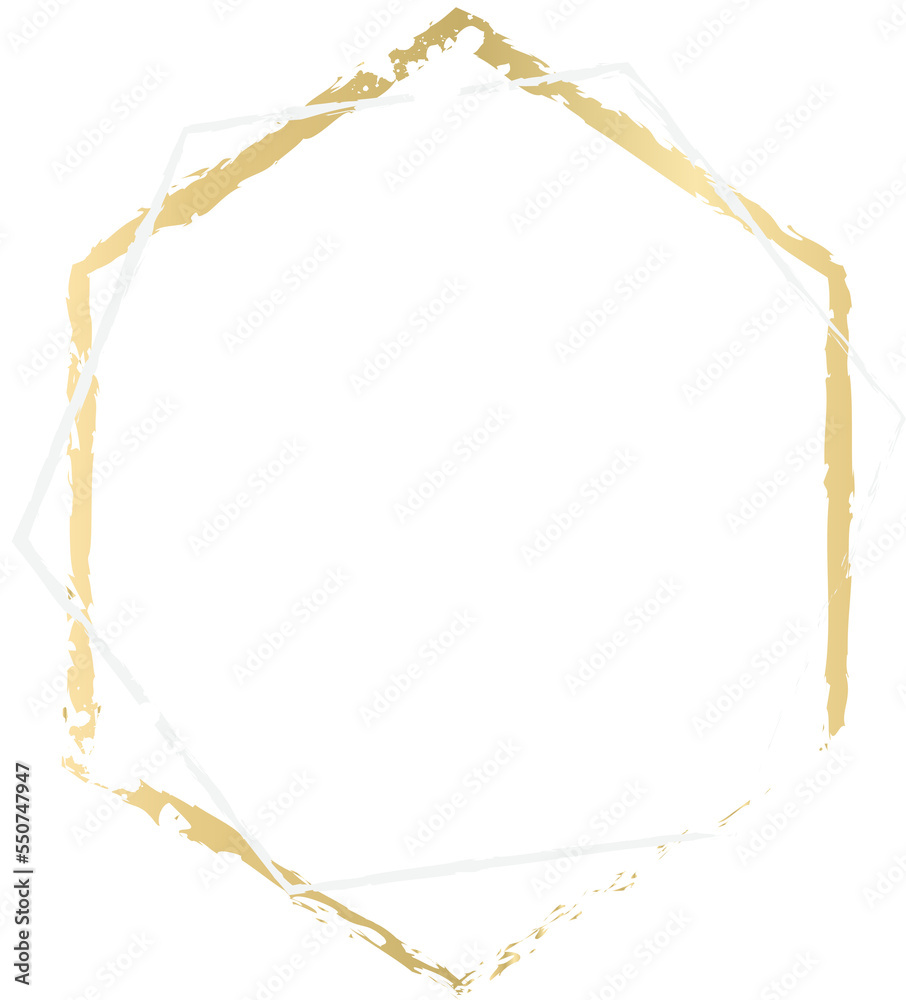 Hexagon brush gold frame Hexagon brush gold frame