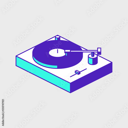 Turntable Record player isometric vector icon illustration